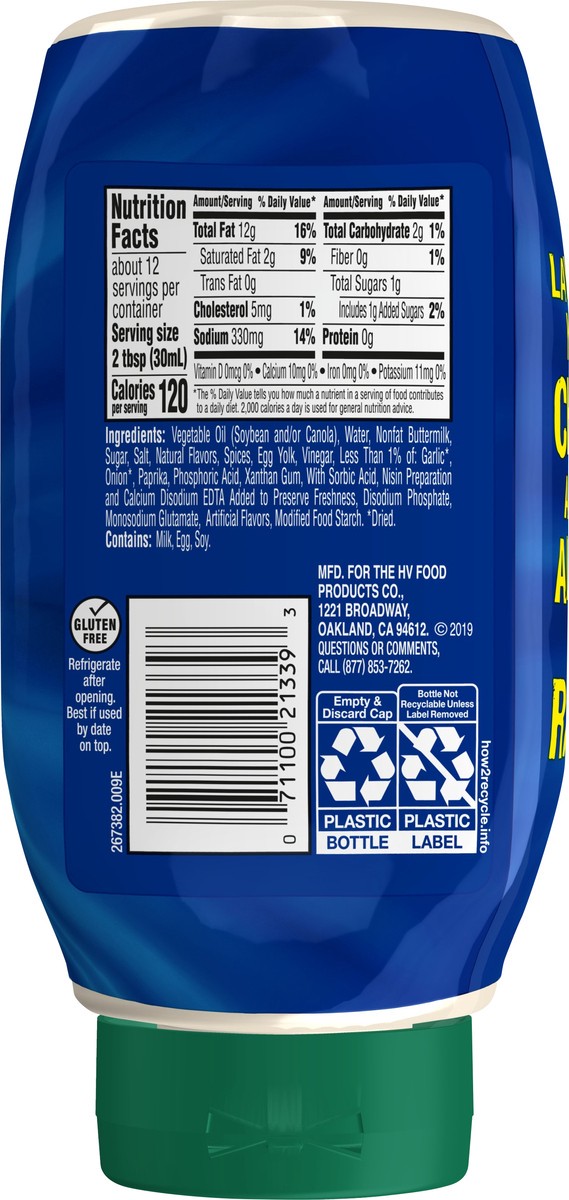 slide 3 of 8, Hidden Valley Squeeze Bottle Dressing Ranch, 12 oz