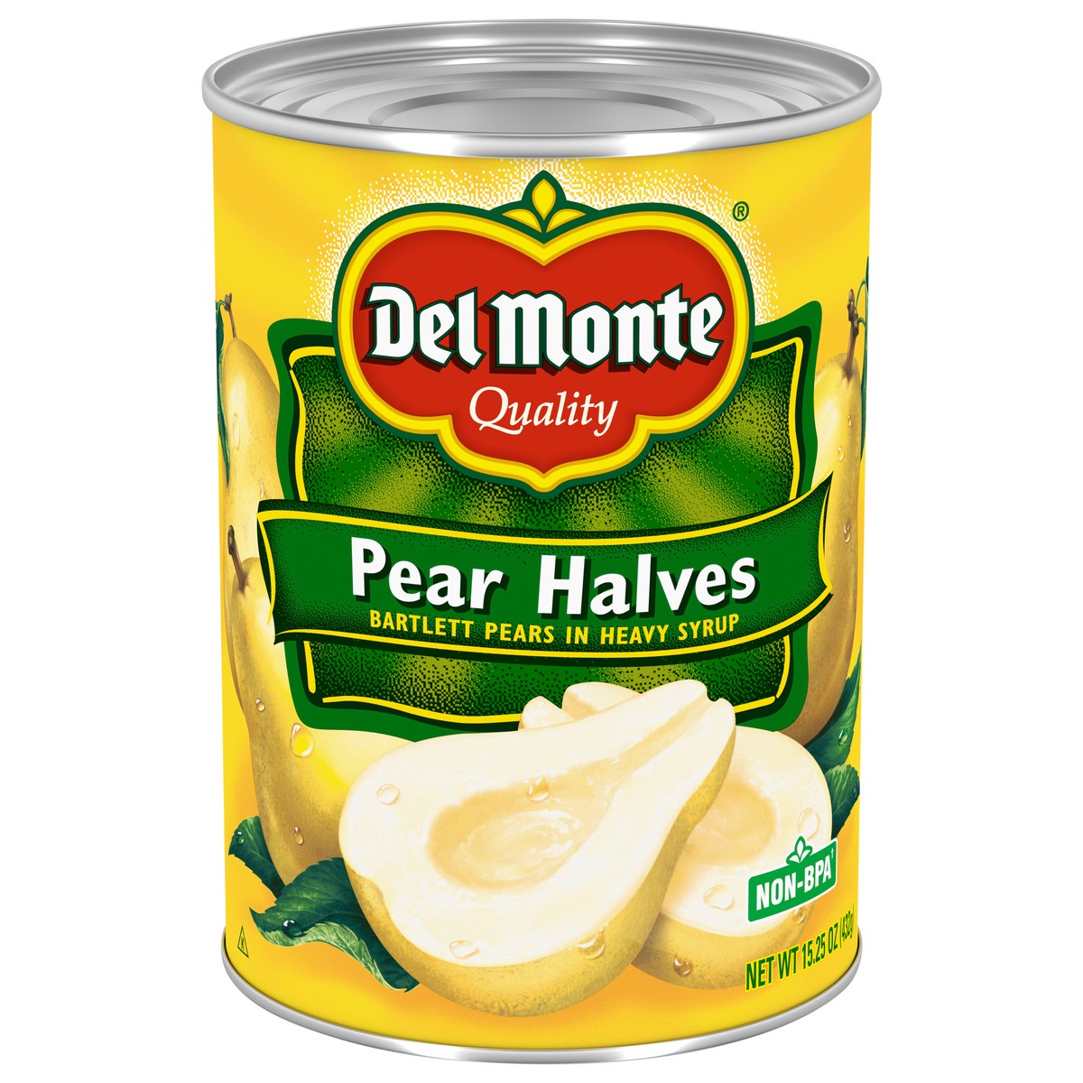 slide 1 of 7, Del Monte Bartlett Pear Halves in Heavy Syrup, 15.25 oz Can, 15.25 oz