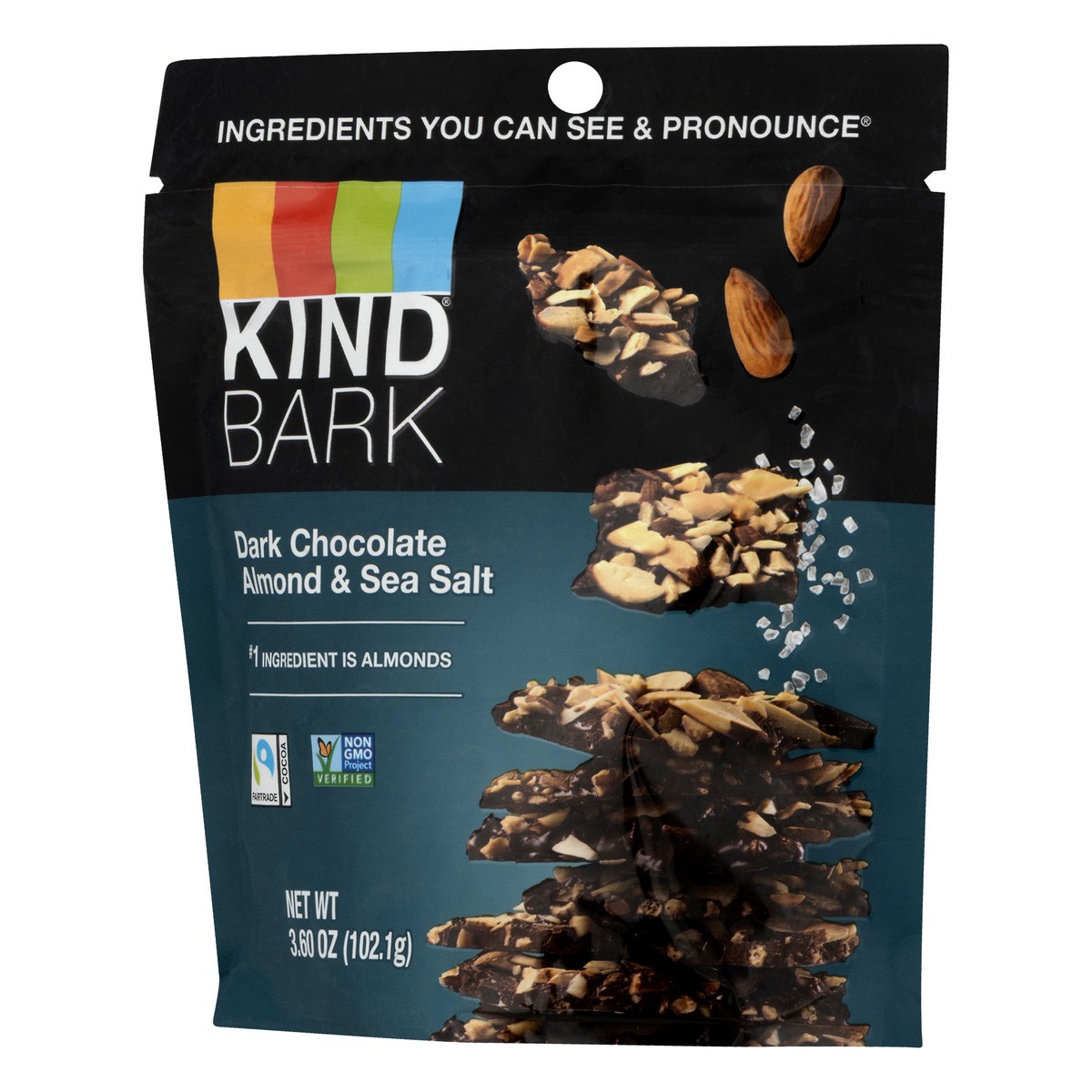 slide 3 of 10, KIND Bark Dark Chocolate Almond & Sea Salt, 3.6 oz Bag, 3.6 oz