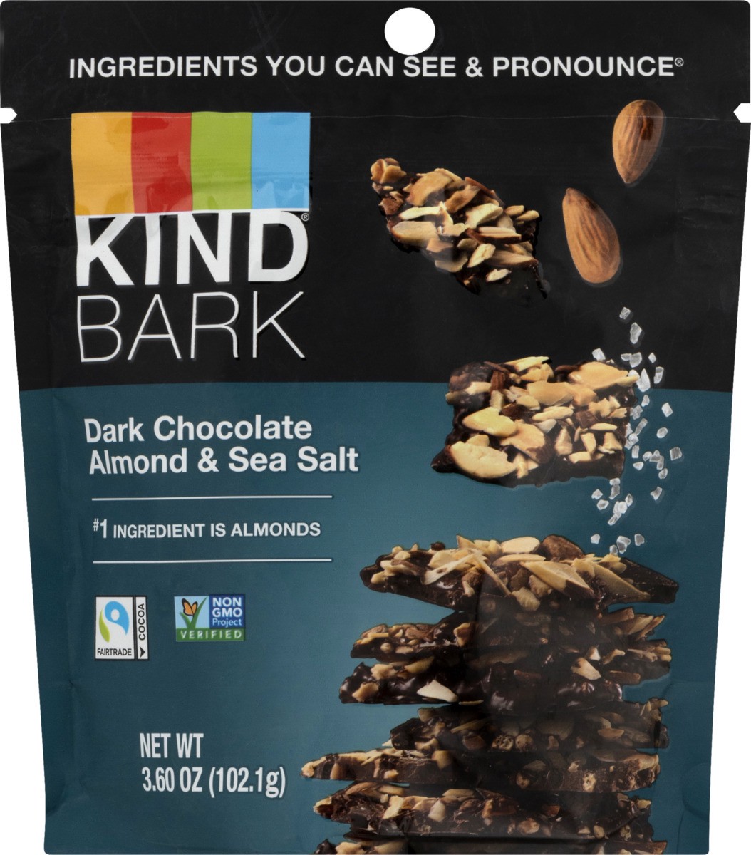 slide 10 of 10, KIND Bark Dark Chocolate Almond & Sea Salt, 3.6 oz Bag, 3.6 oz