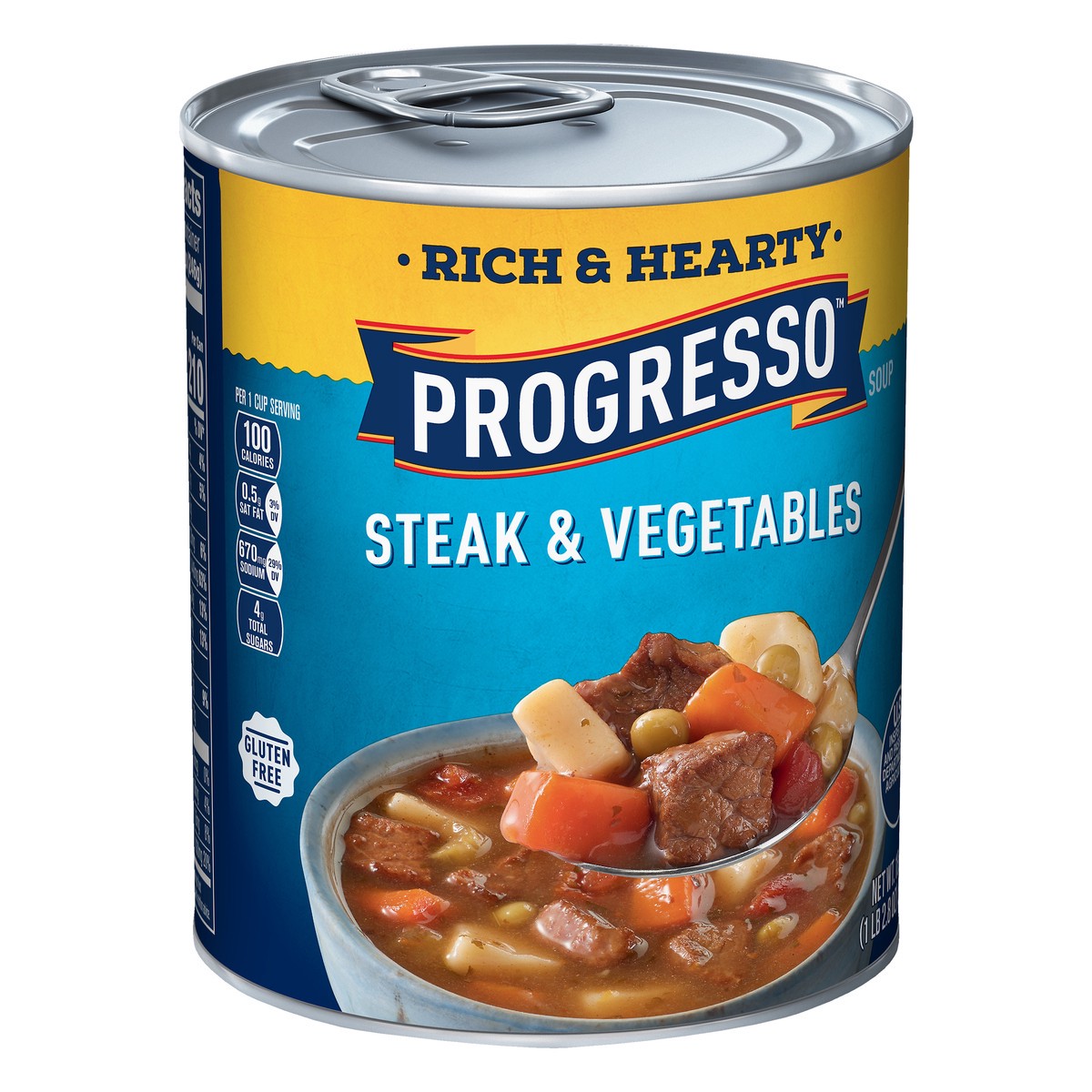 slide 3 of 10, Progresso Rich & Hearty, Steak & Vegetables Canned Soup, Gluten Free, 18.8 oz., 18.8 oz