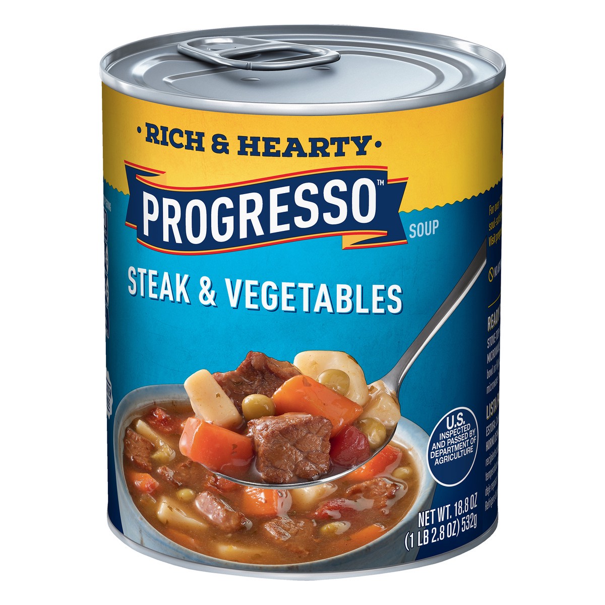 slide 5 of 10, Progresso Rich & Hearty, Steak & Vegetables Canned Soup, Gluten Free, 18.8 oz., 18.8 oz