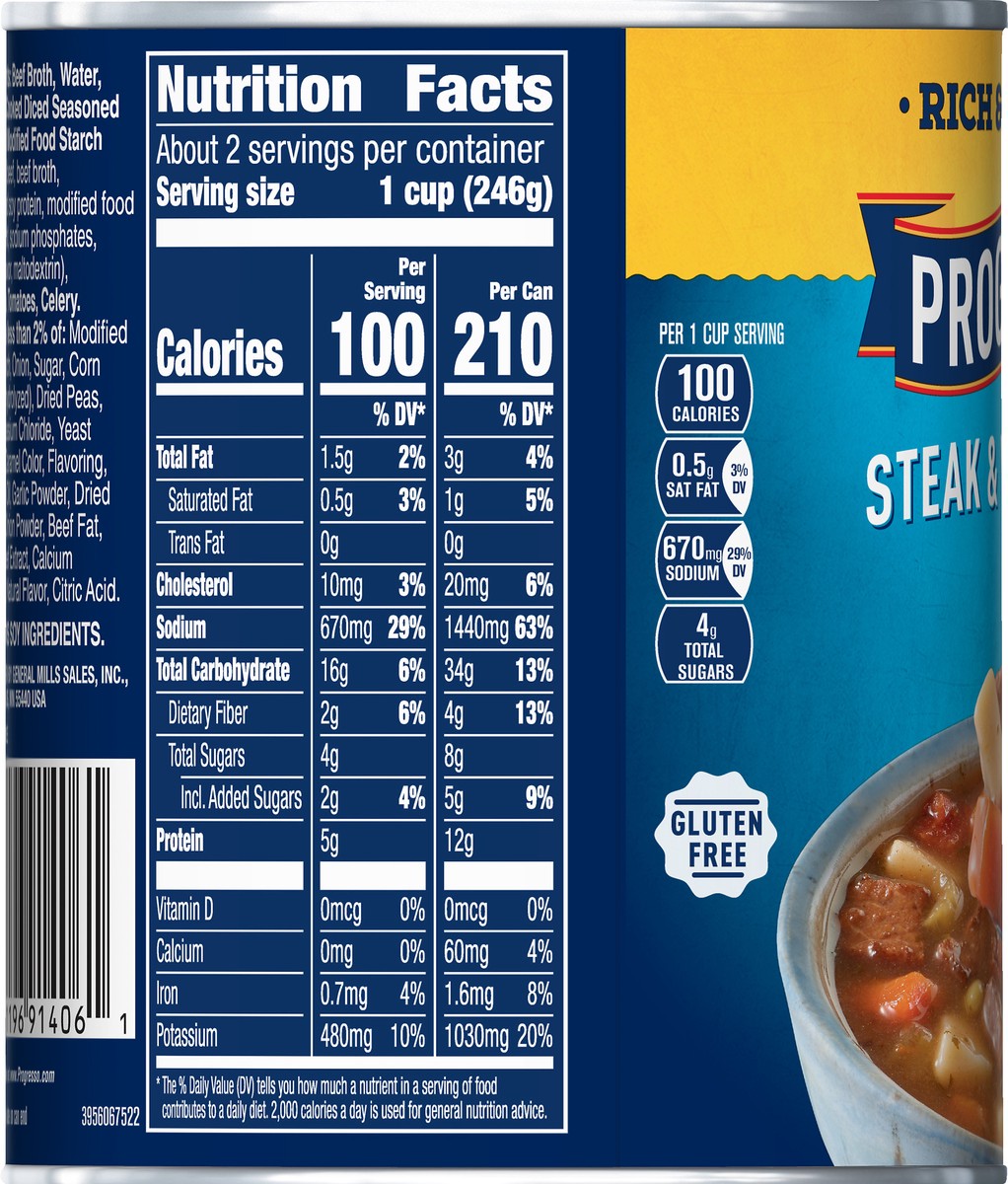 slide 9 of 10, Progresso Rich & Hearty, Steak & Vegetables Canned Soup, Gluten Free, 18.8 oz., 18.8 oz