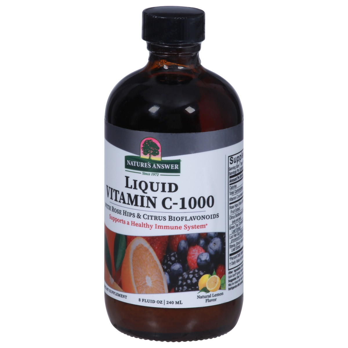 slide 2 of 12, Nature's Answer Liquid Natural Lemon Flavor Vitamin C-100 with Rose Hips & Citrus Bioflavonoids 8 fl oz, 8 fl oz