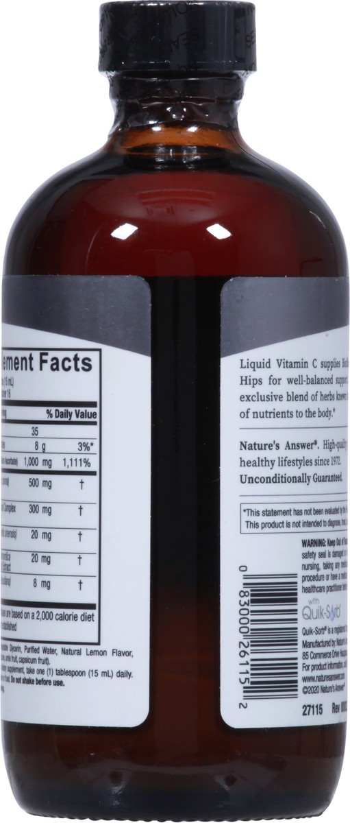slide 6 of 12, Nature's Answer Liquid Natural Lemon Flavor Vitamin C-100 with Rose Hips & Citrus Bioflavonoids 8 fl oz, 8 fl oz