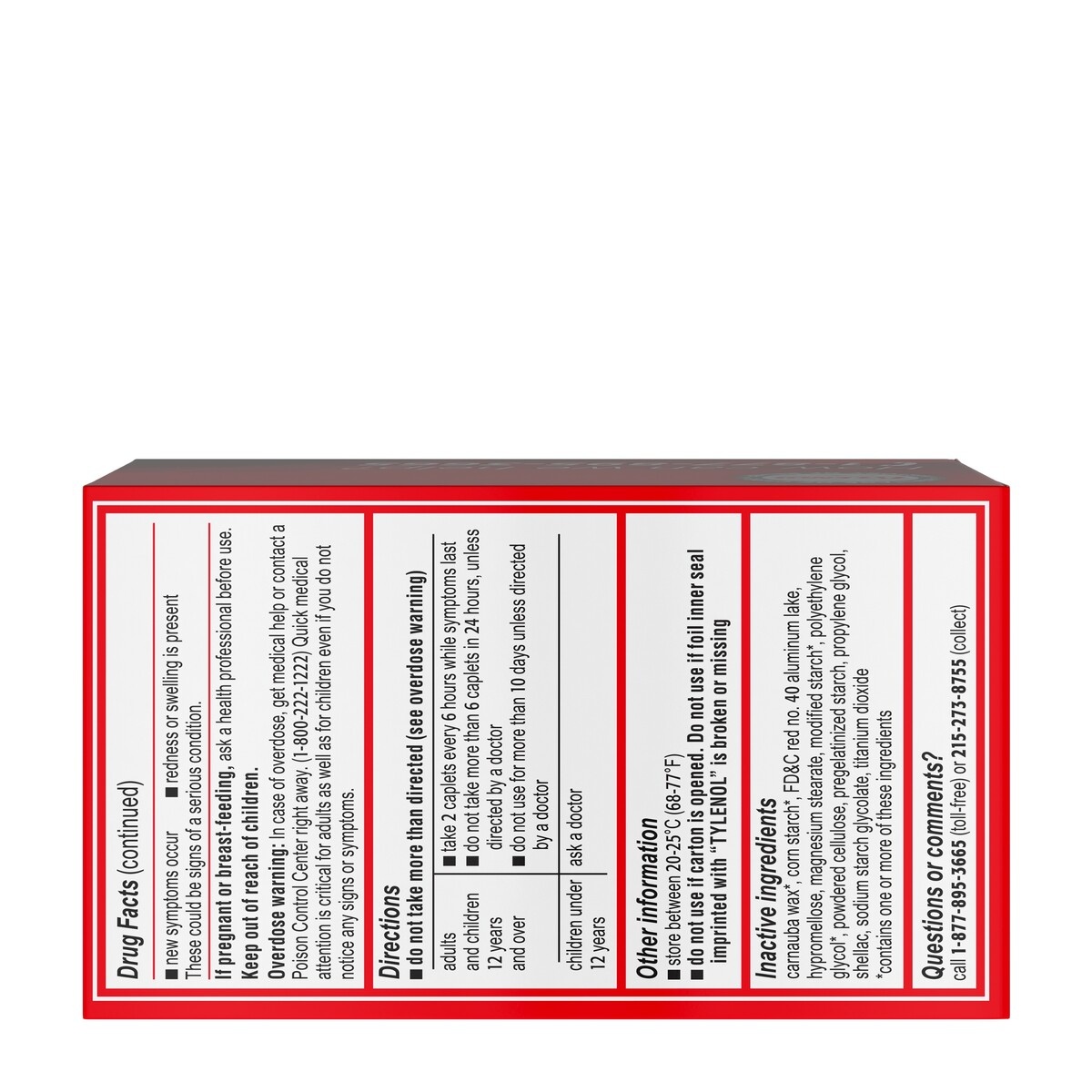slide 5 of 5, Tylenol Extra Strength Caplets with 500 mg Acetaminophen, Pain Reliever & Fever Reducer, Acetaminophen For Minor Arthritis Pain, Headache, Backache & Menstrual Pain Relief, 100 ct