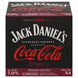 Jack Daniel's Cherry Tennessee Whiskey 4 - 355 ml Cans