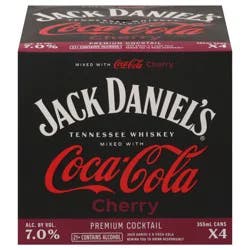 Jack Daniel's Cherry Tennessee Whiskey 4 - 355 ml Cans