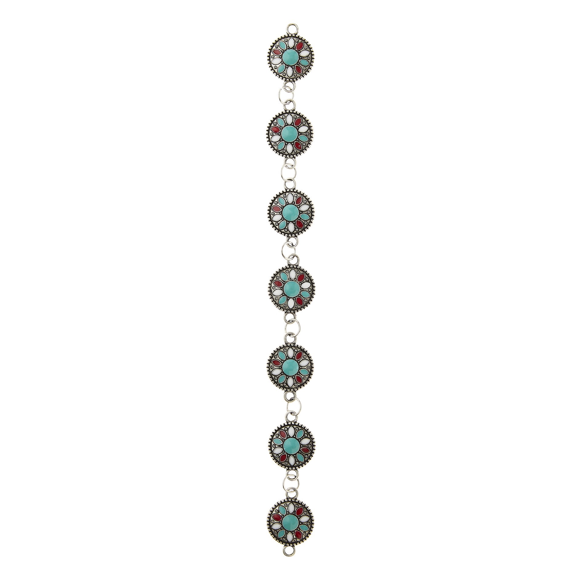 slide 2 of 3, Turquoise Flower Enamel Metal Connectors, 15mm By Bead Landing, 15mm