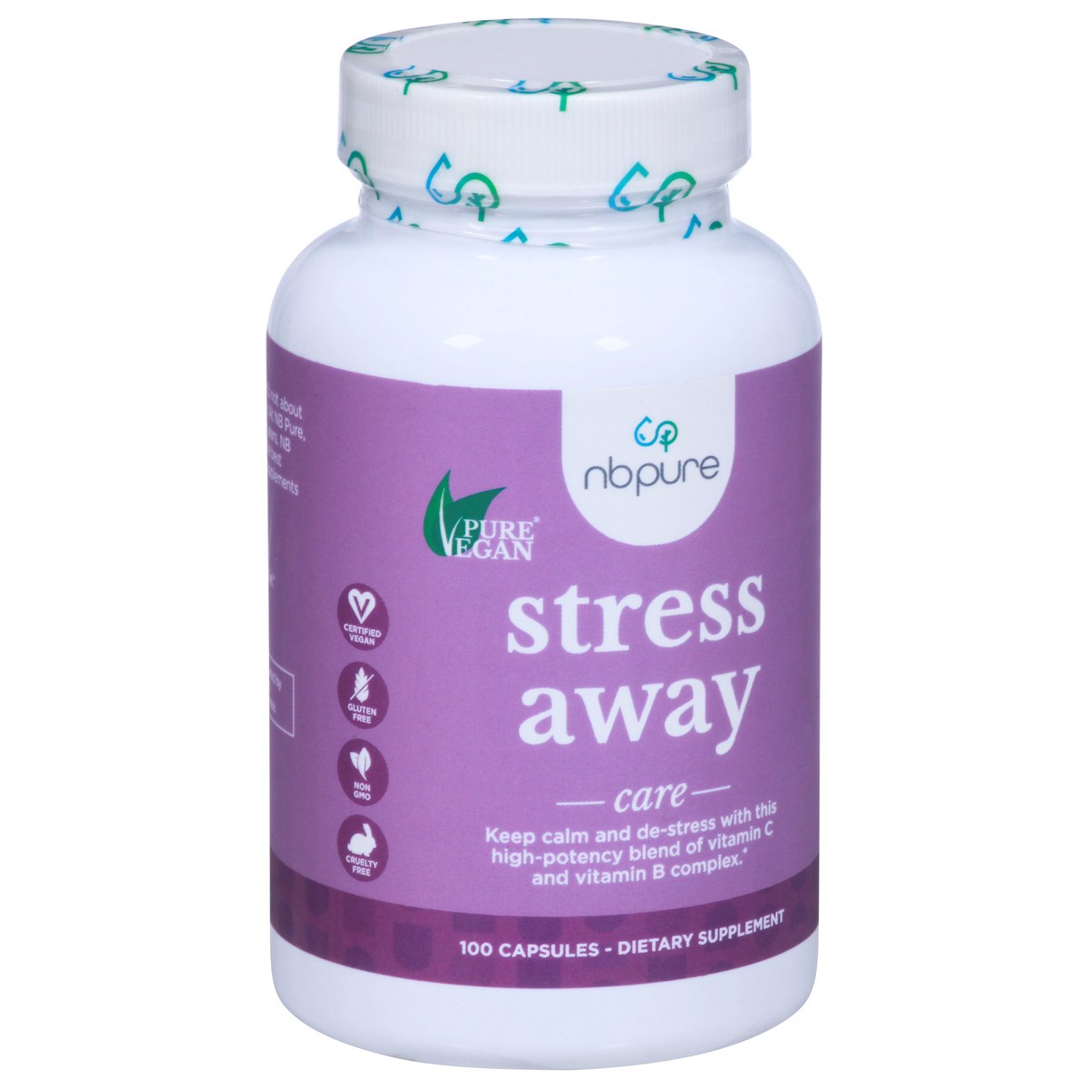 slide 2 of 9, NBPure Care Stress Away 100 Capsules, 100 ct