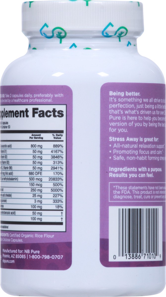 slide 4 of 9, NBPure Care Stress Away 100 Capsules, 100 ct