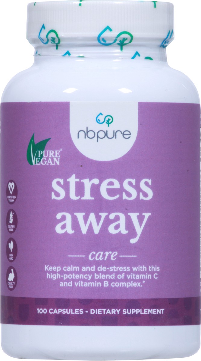 slide 8 of 9, NBPure Care Stress Away 100 Capsules, 100 ct