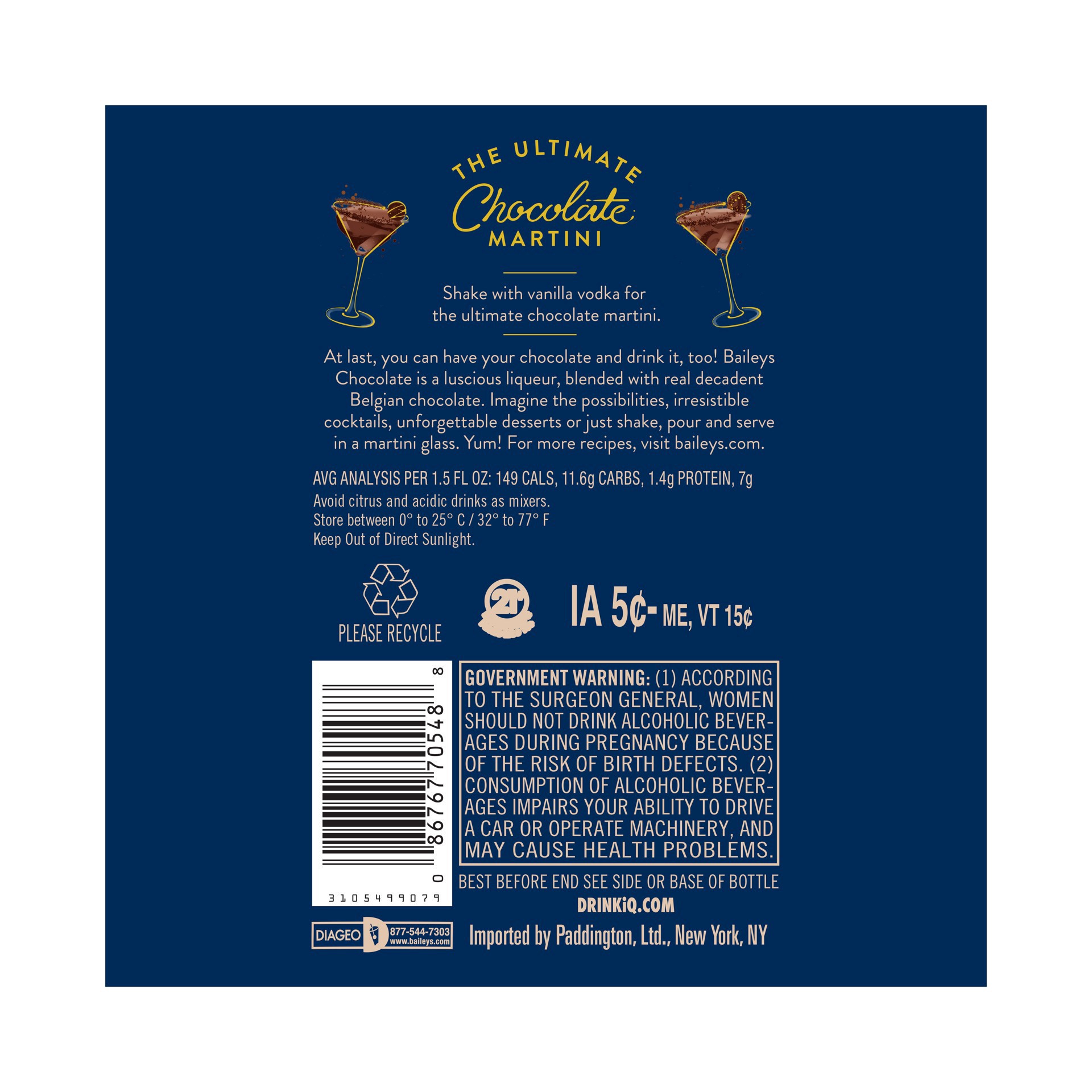 slide 7 of 10, Bailey's Chocolate Irish Cream Liqueur, 750 mL, 750 ml