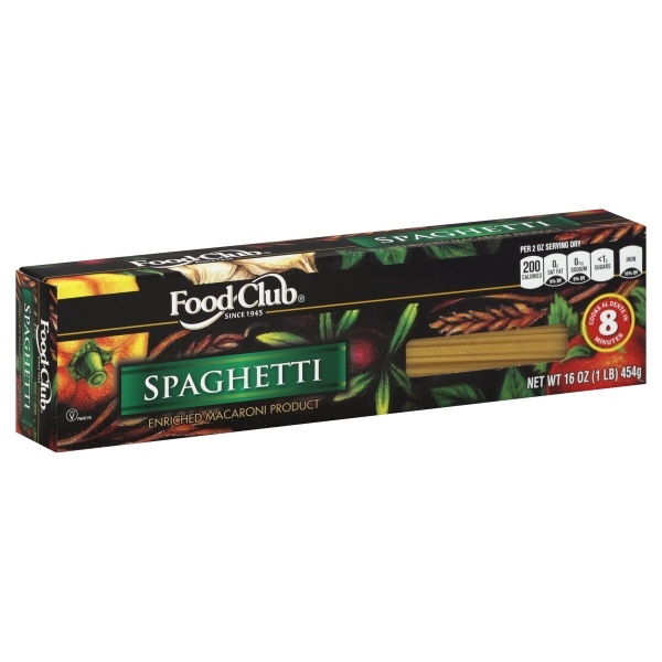 slide 1 of 1, Food Club Enriched Macaroni Product, Spaghetti, 16 oz