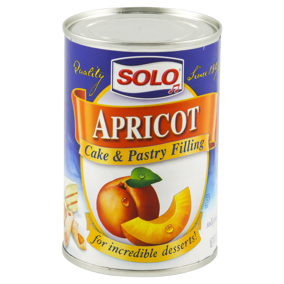 slide 1 of 2, Solo Apricot Cake and Pastry Filling, 12 oz