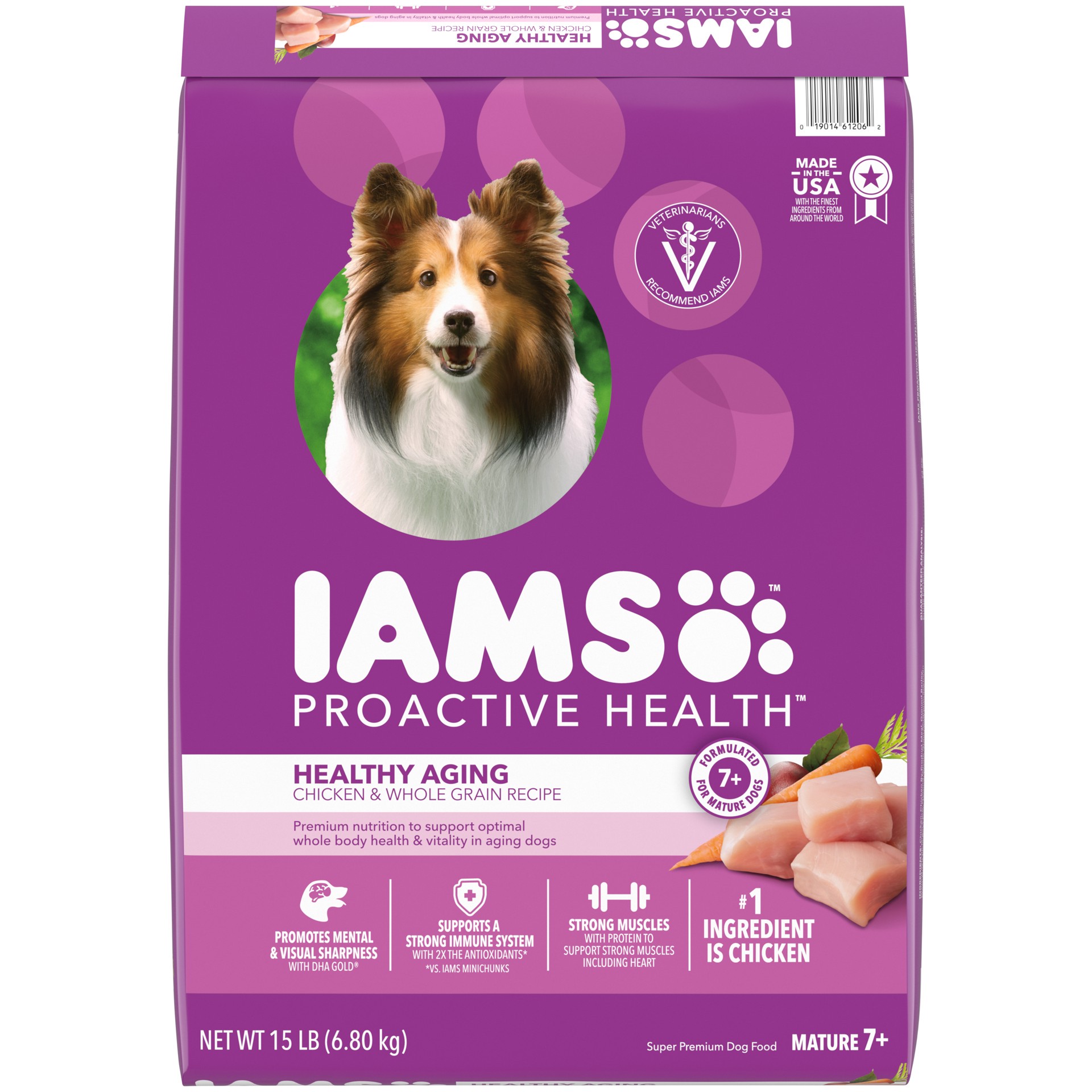 slide 1 of 5, IAMS Healthy Aging Adult for Mature and Senior Dogs with Real Chicken Dry Dog Food - 15lbs, 15 lb