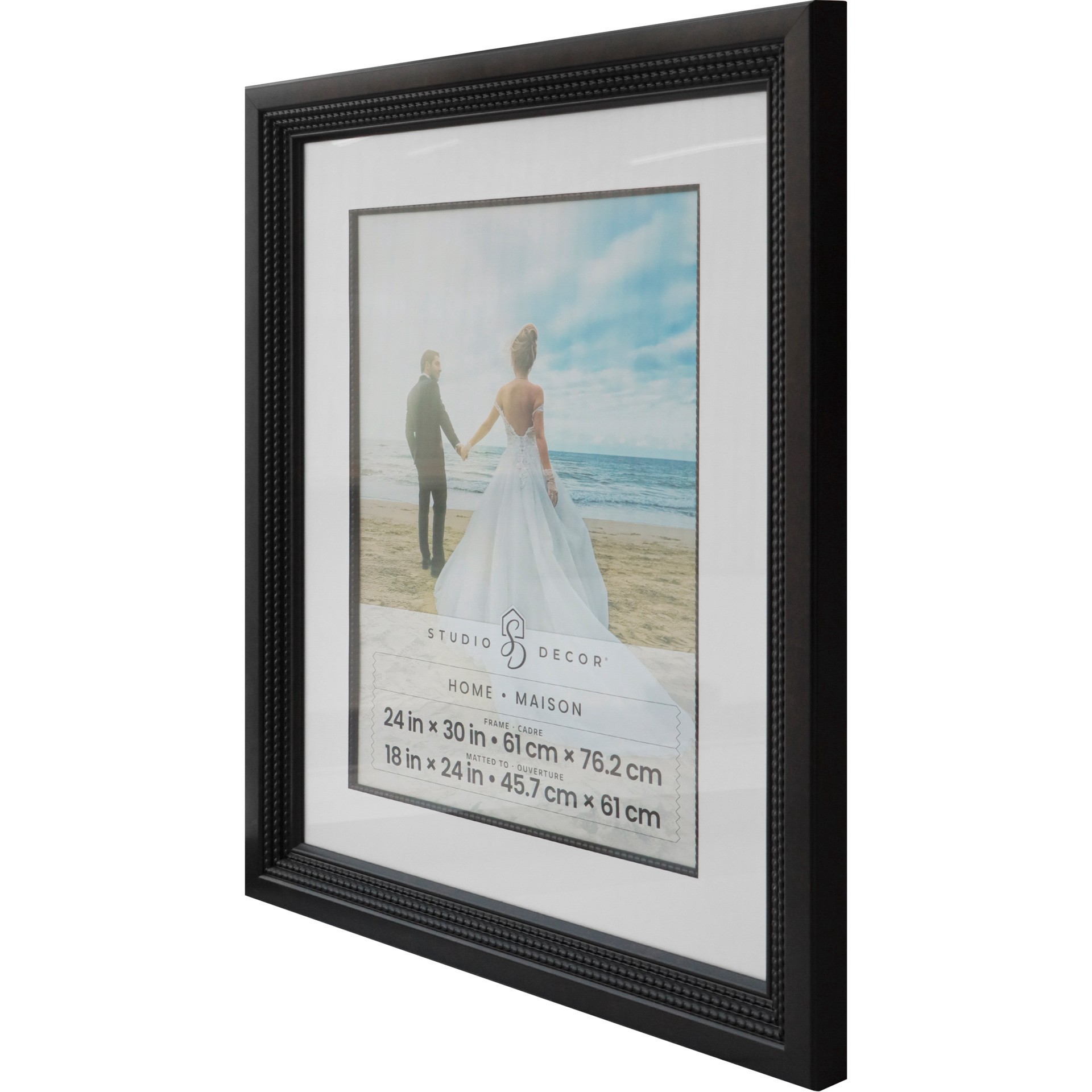 slide 3 of 5, Home Bronze Triple Beaded Frame With Mat By Studio Decor, 18 in x 24 in mat