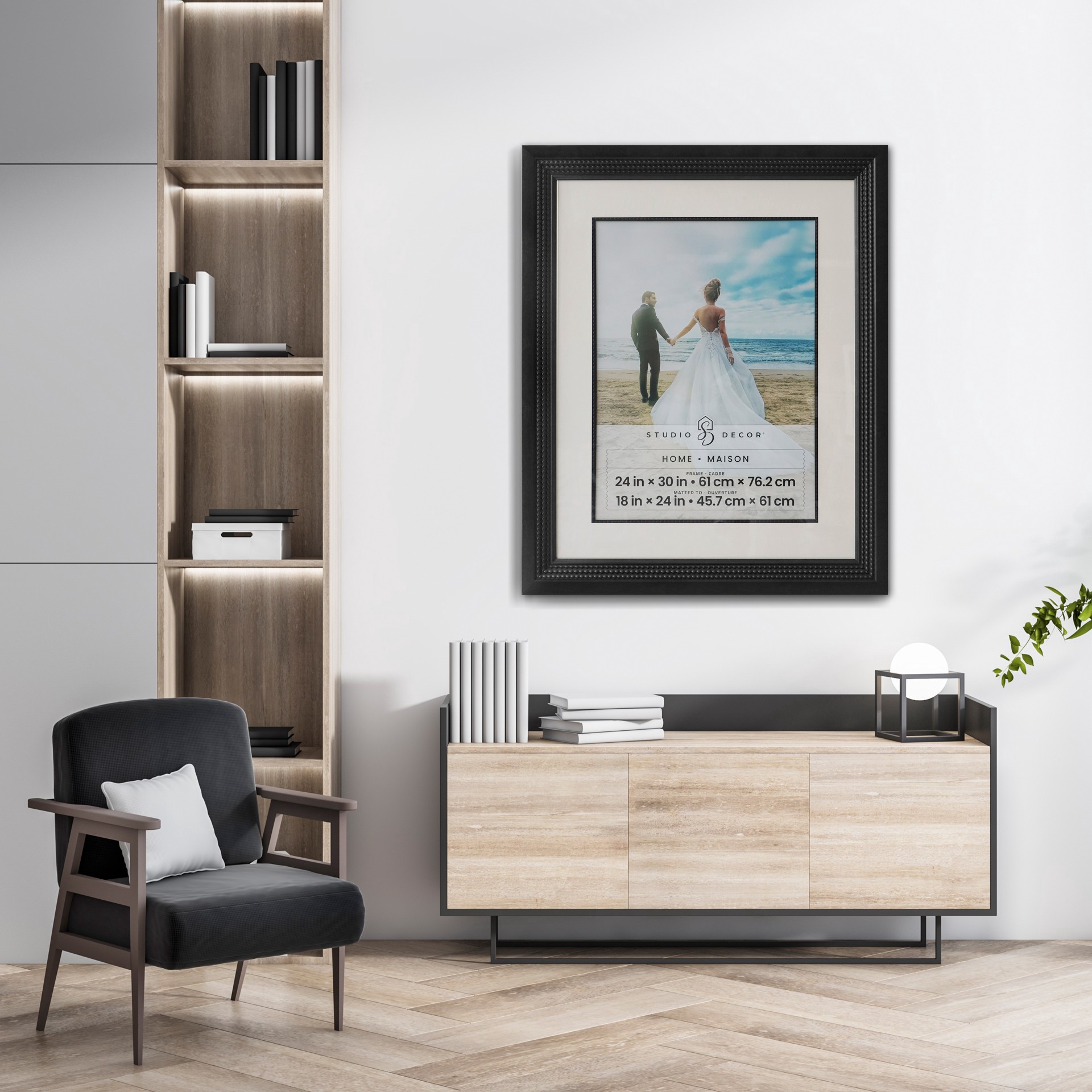 slide 4 of 5, Home Bronze Triple Beaded Frame With Mat By Studio Decor, 18 in x 24 in mat