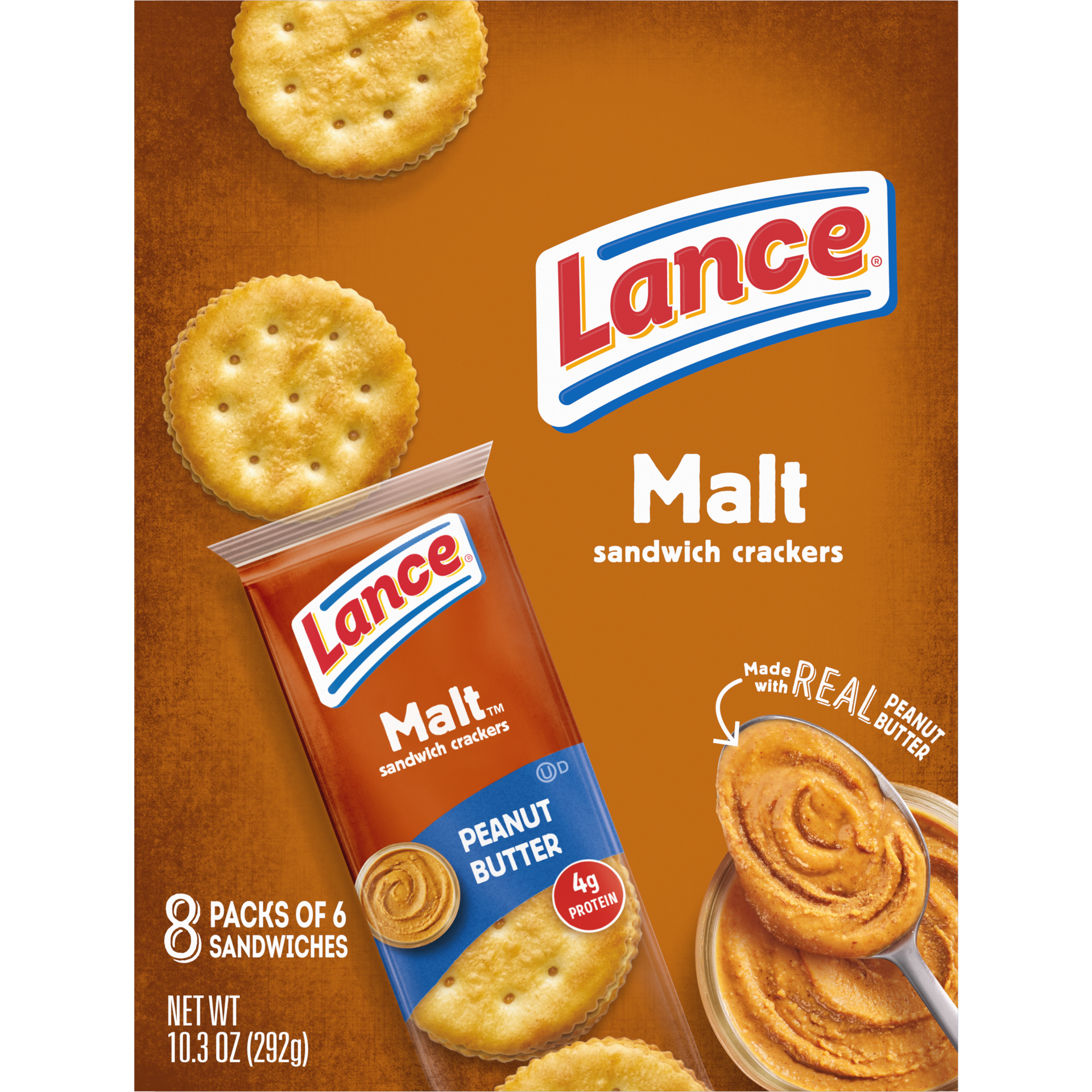 slide 3 of 5, Lance Malt with Peanut Butter Sandwich Crackers, 10.3 oz