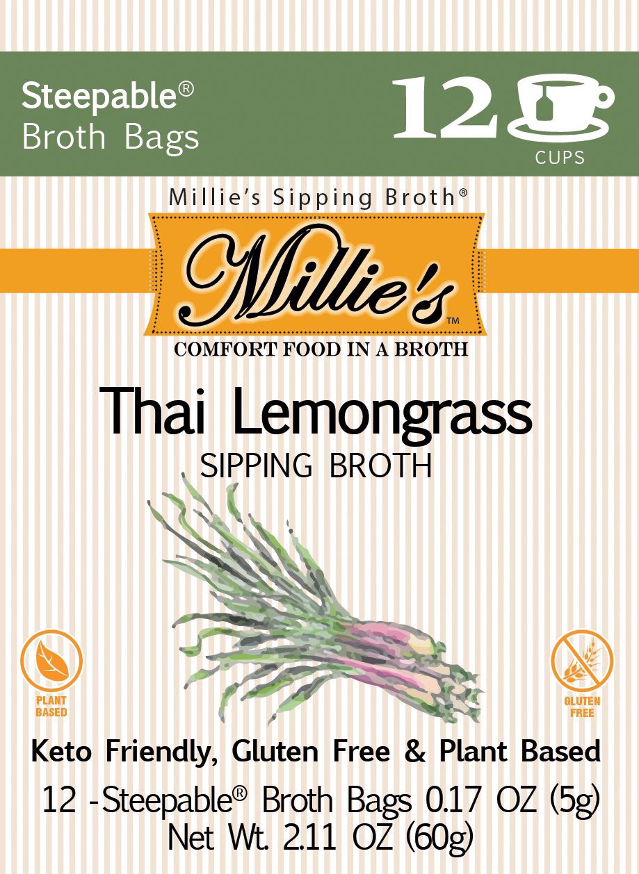 slide 1 of 1, Millie's Sipping Broth Broth Bgs Thai Lmngrass, 12 ct