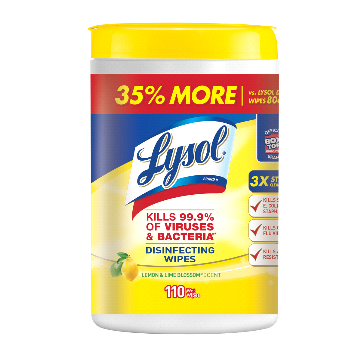 slide 1 of 1, Lysol Disinfecting Wipes, Lemon & Lime Blossom Scent, 110 ct