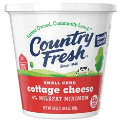 Country Fresh 4% Small Curd Cottage Cheese, 24 oz