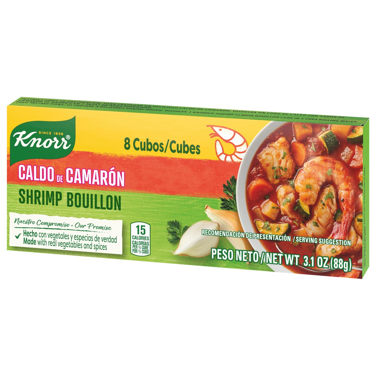 slide 7 of 9, Knorr Bouillon Cubes Shrimp Flavor Bouillon/Caldo Camarón, 3.1 oz,, 8 Ct , 3.1 oz