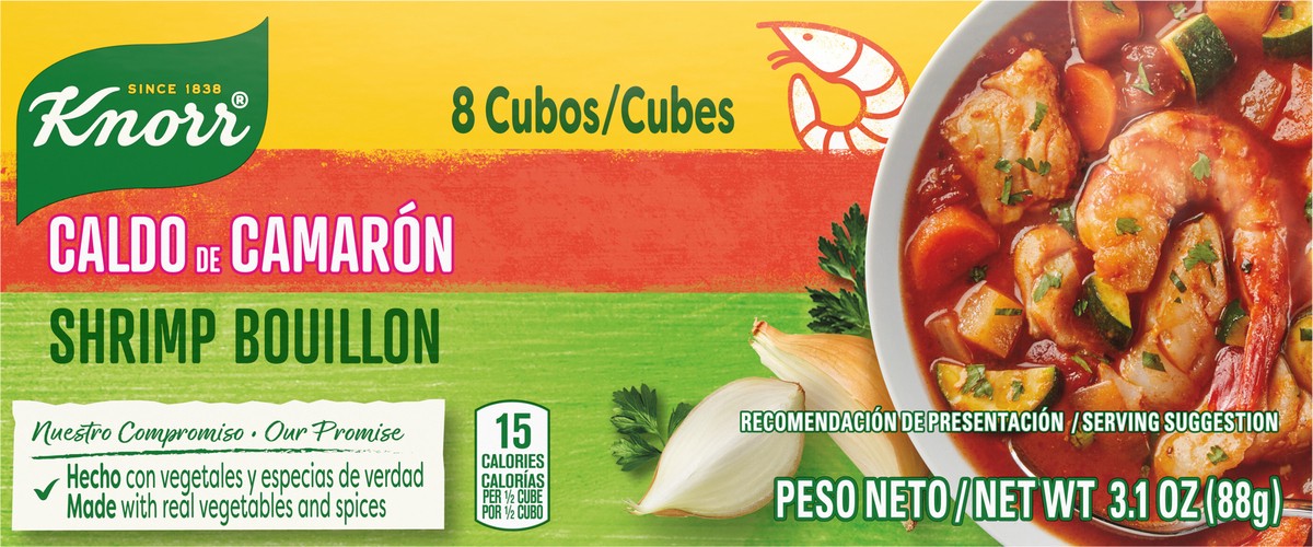 slide 6 of 9, Knorr Bouillon Cubes Shrimp Flavor Bouillon/Caldo Camarón, 3.1 oz,, 8 Ct , 3.1 oz