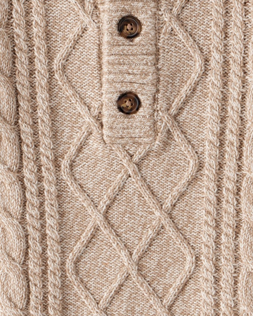 slide 2 of 2, Oshkosh Toddler Boy Cable-Knit Long-Sleeve Sweater - Tan Tan 3T, 1 ct