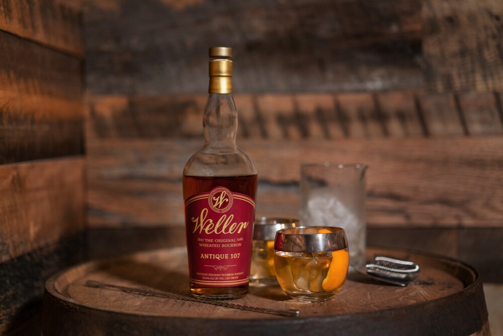 slide 3 of 6, W.L. Weller Weller Antique Kentucky Straight Bourbon Whiskey 1l 107 Proof, 750 ml