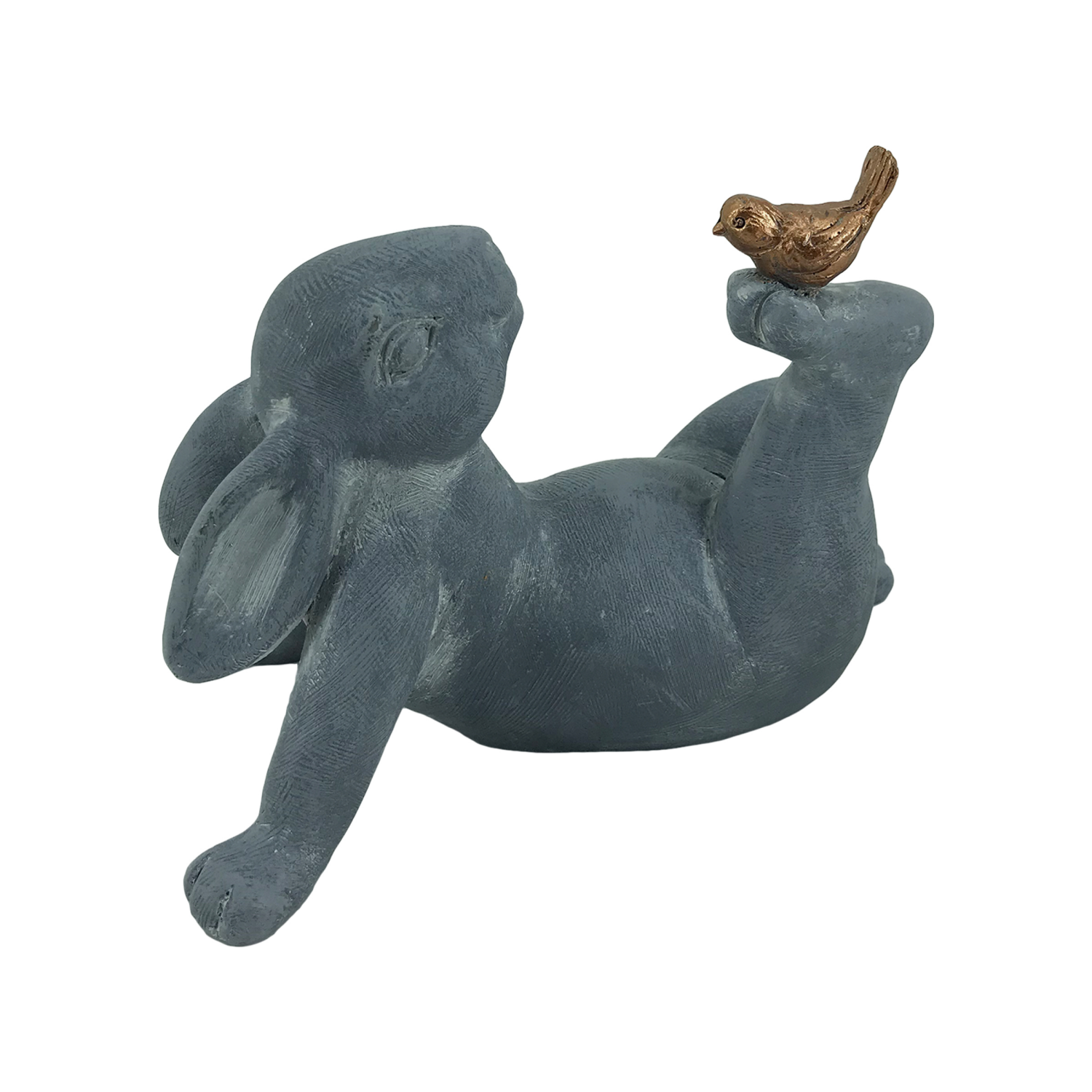 slide 1 of 2, ROOM & RETREAT Resin Ornaments For Home Courtyard Tabletop Resin Gray Bunny, 4.92