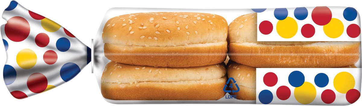 slide 8 of 8, Wonder Bread Jumbo Seeded Hamburger Buns, Sesame Seed White Bread Rolls, 8 Count, 8 ct