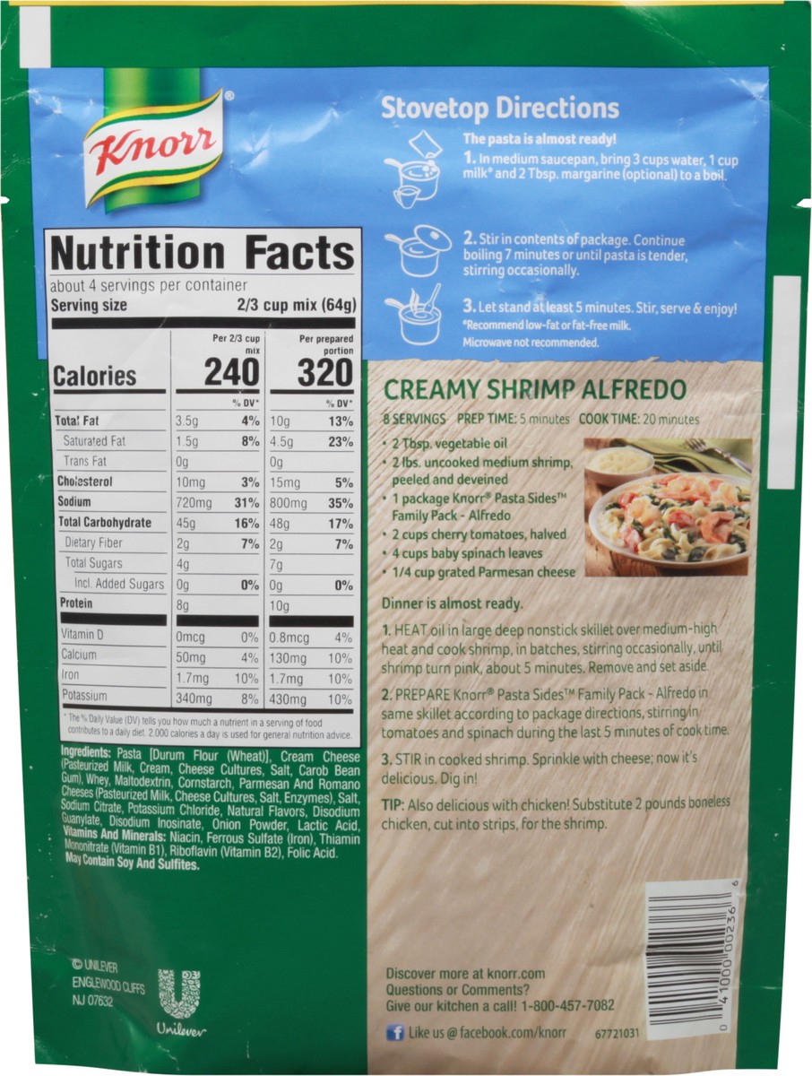 slide 3 of 9, Knorr Pasta Sides Fettuccine Alfredo Family Size, 8.8 oz, 8.8 oz