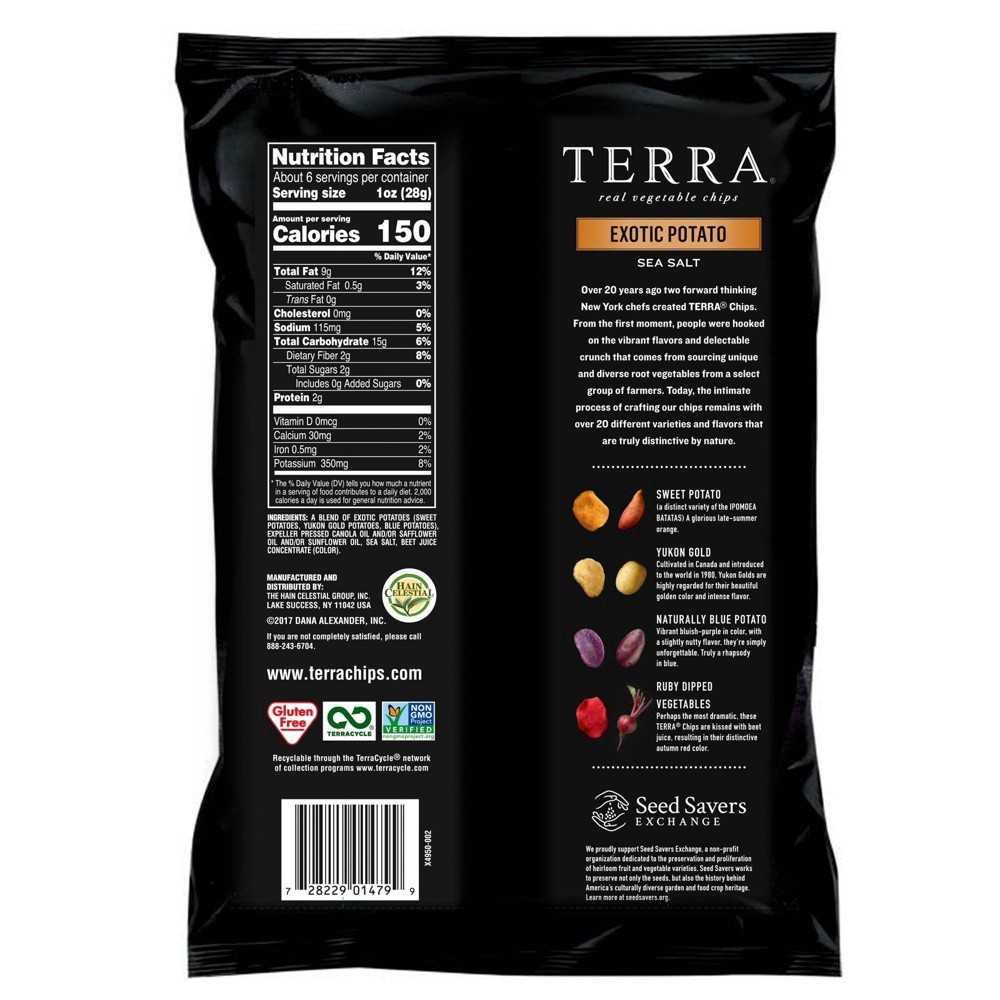 slide 10 of 11, Terra Exotic Potato Real Vegetable Chips 5.5 oz. Bag, 5.5 oz
