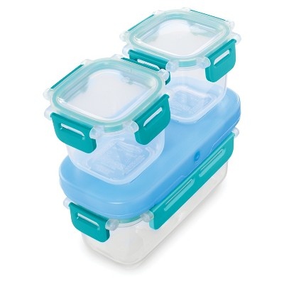 slide 1 of 1, Rubbermaid LunchBlox Leak Proof Snack Pack Lunch Containers Blue, 7 ct