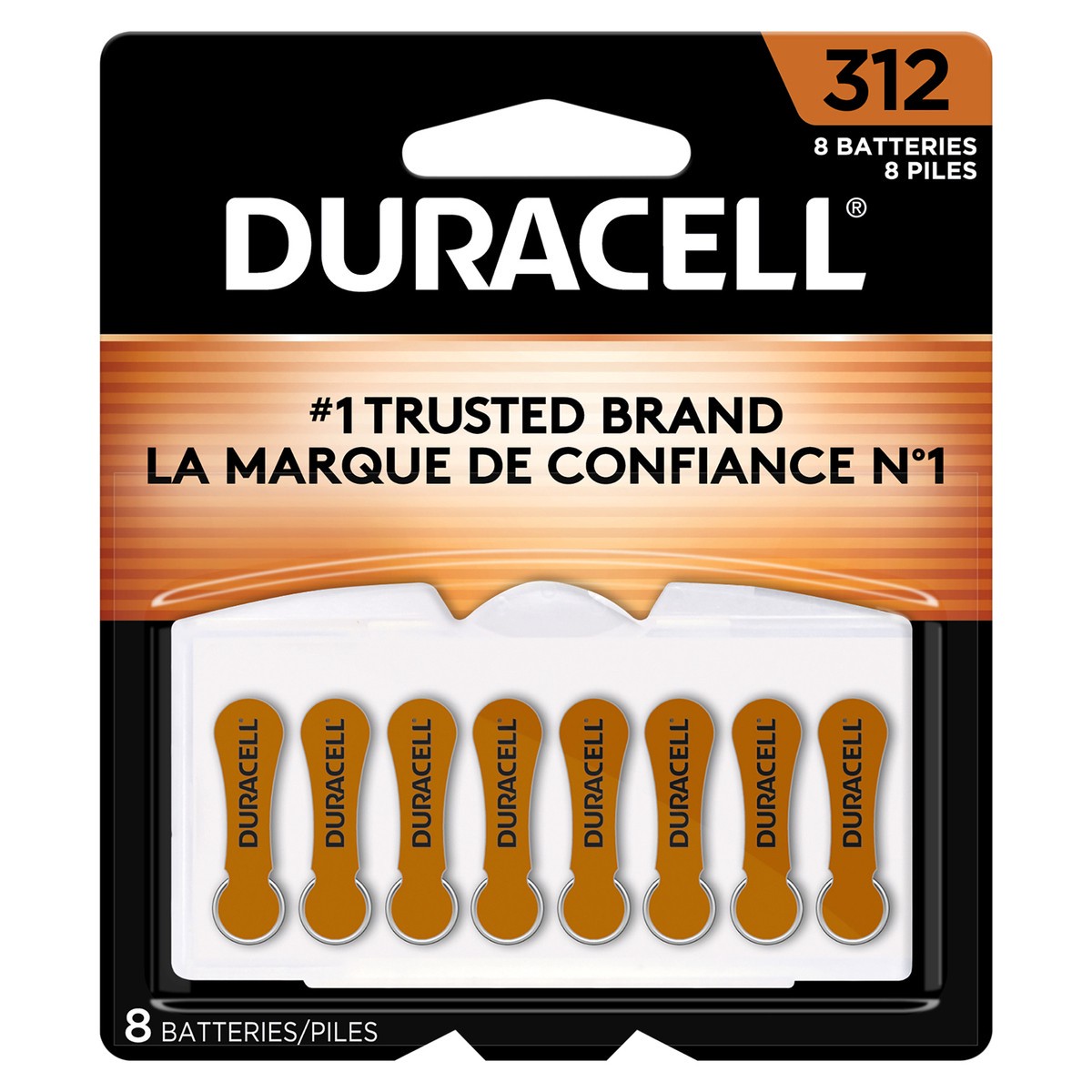 slide 1 of 5, Duracell Hearing Aid Battery, Size 312, 8 ct