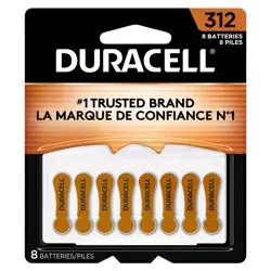 Duracell Hearing Aid Battery, Size 312