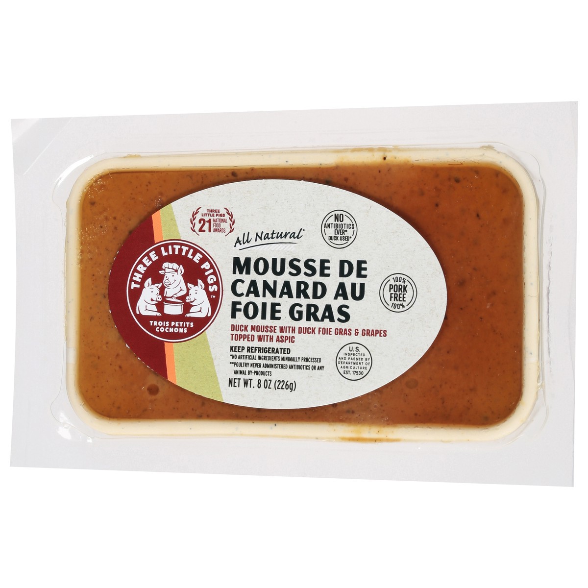 slide 12 of 13, Three Little Pigs Duck Mousse with Duck Foie Gras & Grapes 8 oz, 8 oz