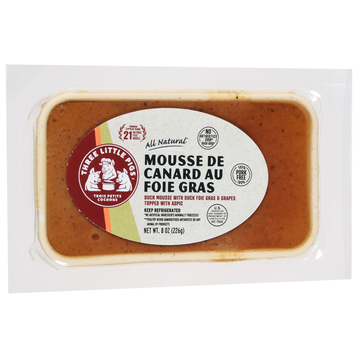 slide 7 of 13, Three Little Pigs Duck Mousse with Duck Foie Gras & Grapes 8 oz, 8 oz