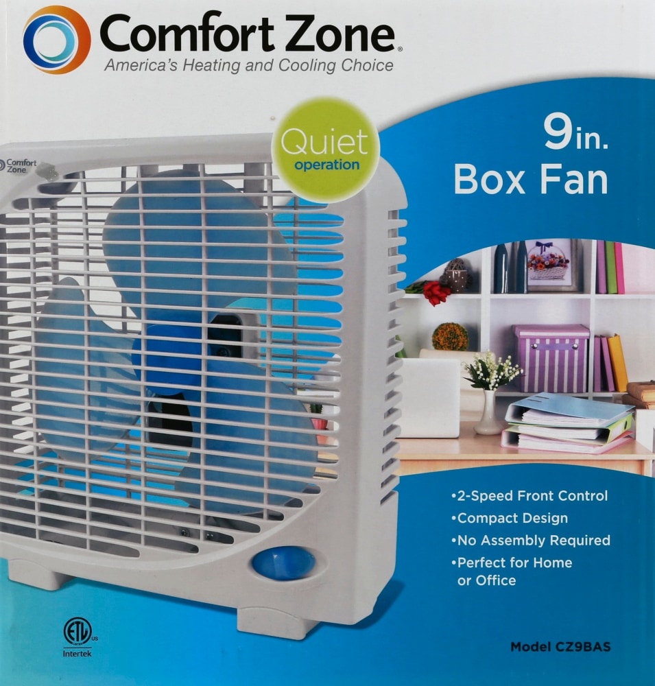 slide 1 of 1, Comfort Zone Fan, Box, 9 Inch, 1 ct