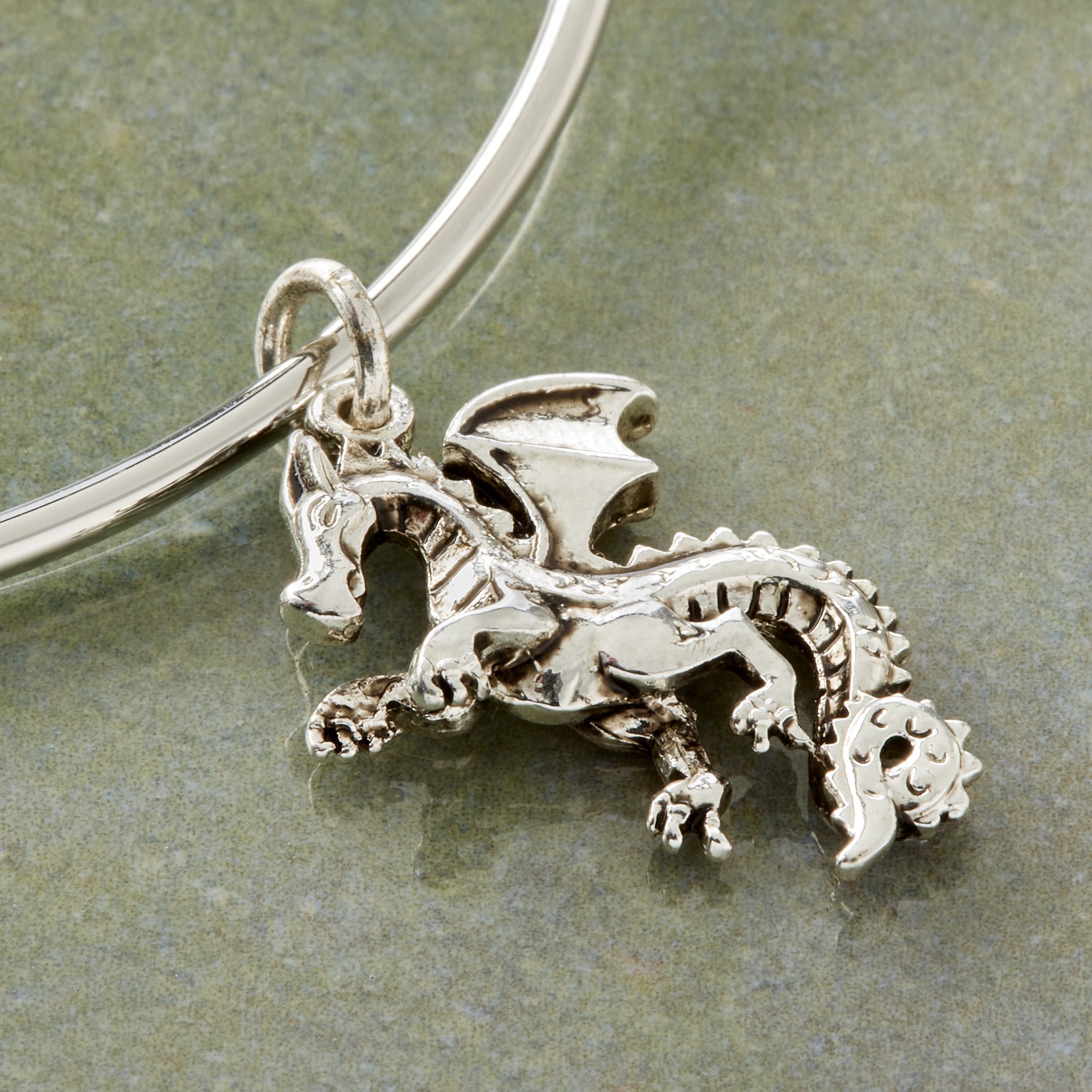slide 3 of 4, Charmalong Silver Plated Dragon Charm By Bead Landing, 1.02 in x 0.67 in x 0.2 in