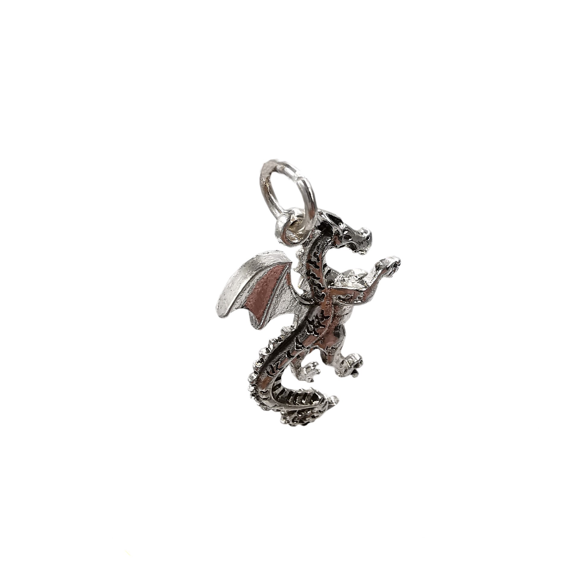 slide 4 of 4, Charmalong Silver Plated Dragon Charm By Bead Landing, 1.02 in x 0.67 in x 0.2 in