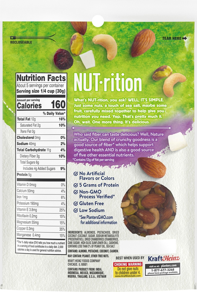 slide 6 of 10, Planters NUTrition Fiber Mix Mixed Nuts, 5.5 oz Bag, 156 g