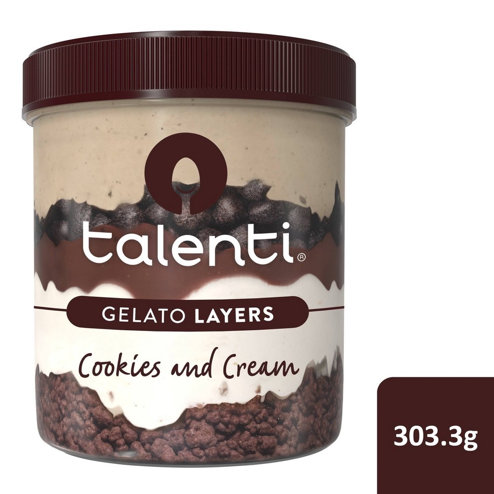 slide 2 of 6, Talenti Layers Cookiers & Cream Gelato, 10.7 oz