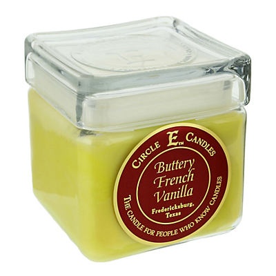 slide 1 of 1, Mia's Mirror Circle E Candles-Buttery French Vanilla, 28 oz