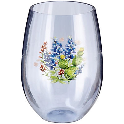 slide 1 of 1, Haven & Key Blue Melamine Bluebonnet Stemless Wine Tumbler, 21 oz