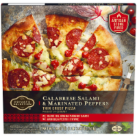 slide 1 of 1, Private Selection Calabrese Salami & Marinated Peppers Thin Crust Pizza, 18.02 oz