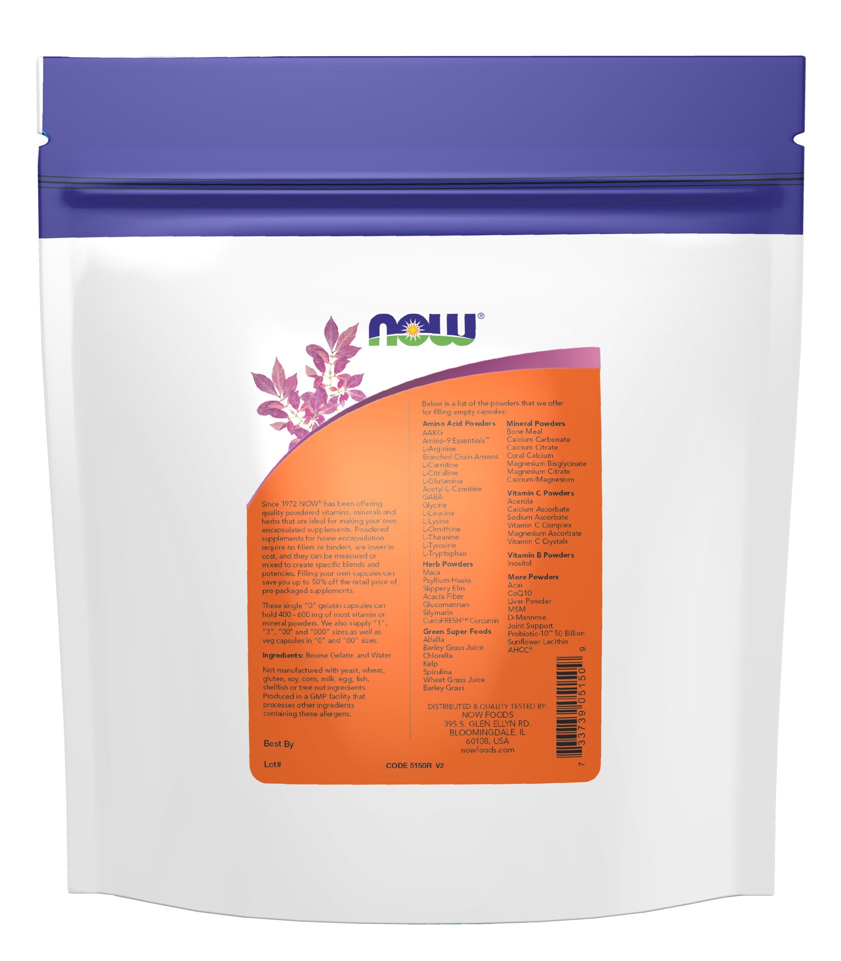 slide 3 of 3, NOW Empty Capsules, Gelatin, Single 0" - 1000 gel caps", 3.39 oz