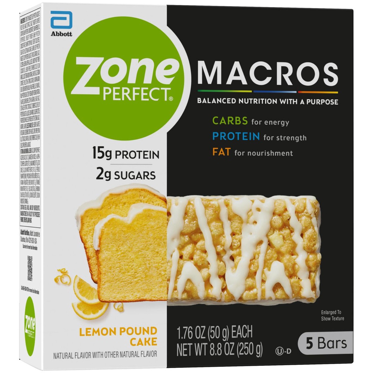 slide 2 of 9, Zone Perfect ZonePerfect Macros Protein Bar Lemon Pound Cake Bars 1.76 oz Bars, 8.8 oz