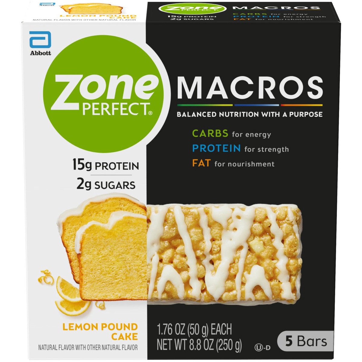 slide 1 of 9, Zone Perfect ZonePerfect Macros Protein Bar Lemon Pound Cake Bars 1.76 oz Bars, 8.8 oz